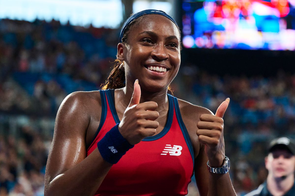 Coco Gauff celebrated her win at the 2025 United Cup