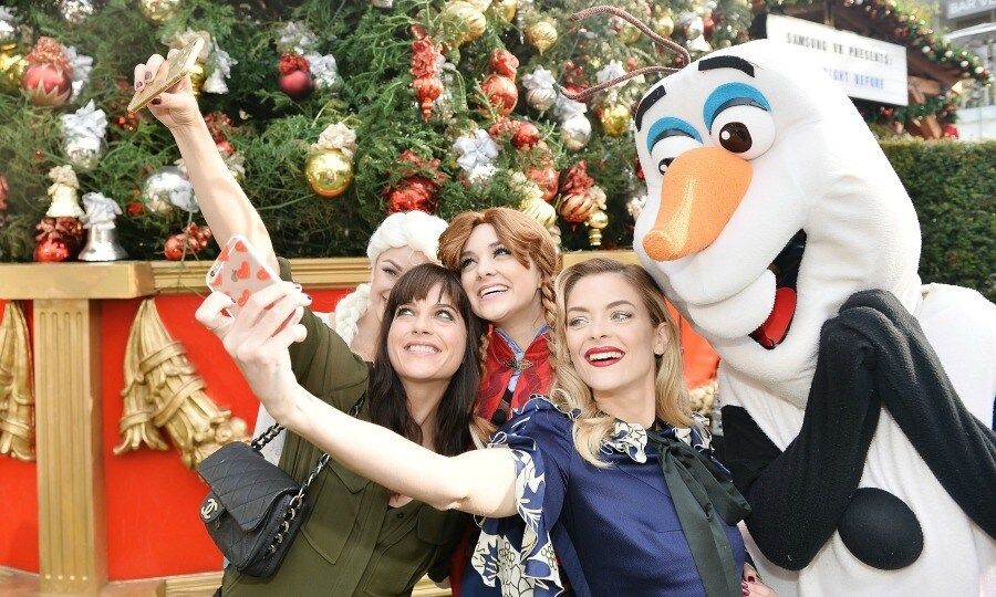 December 12: Selma Blair and Jaime King got into the holiday spirit with the characters of <i>Frozen</i> during the Tiny Prints Presents The Baby2Baby Snow Day at The Grove in L.A.
Photo: Stefanie Keenan/Getty Images for Baby2Baby & Tiny Prints