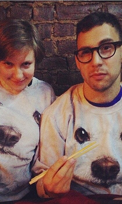 If you follow <i>Girls</i> star and creator <a href="https://us.hellomagazine.com/tags/1/lena-dunham/"><strong>Lena Dunham</strong></a> on Instagram, you're well aware of her adorable pooch Lamby. Lena and boyfriend Jack Antonoff took the pup's cuteness to a whole new level when she posted this picture of themselves wearing matching Lamby sweatshirts.
<br>
Photo: Instagram/@lenadunham