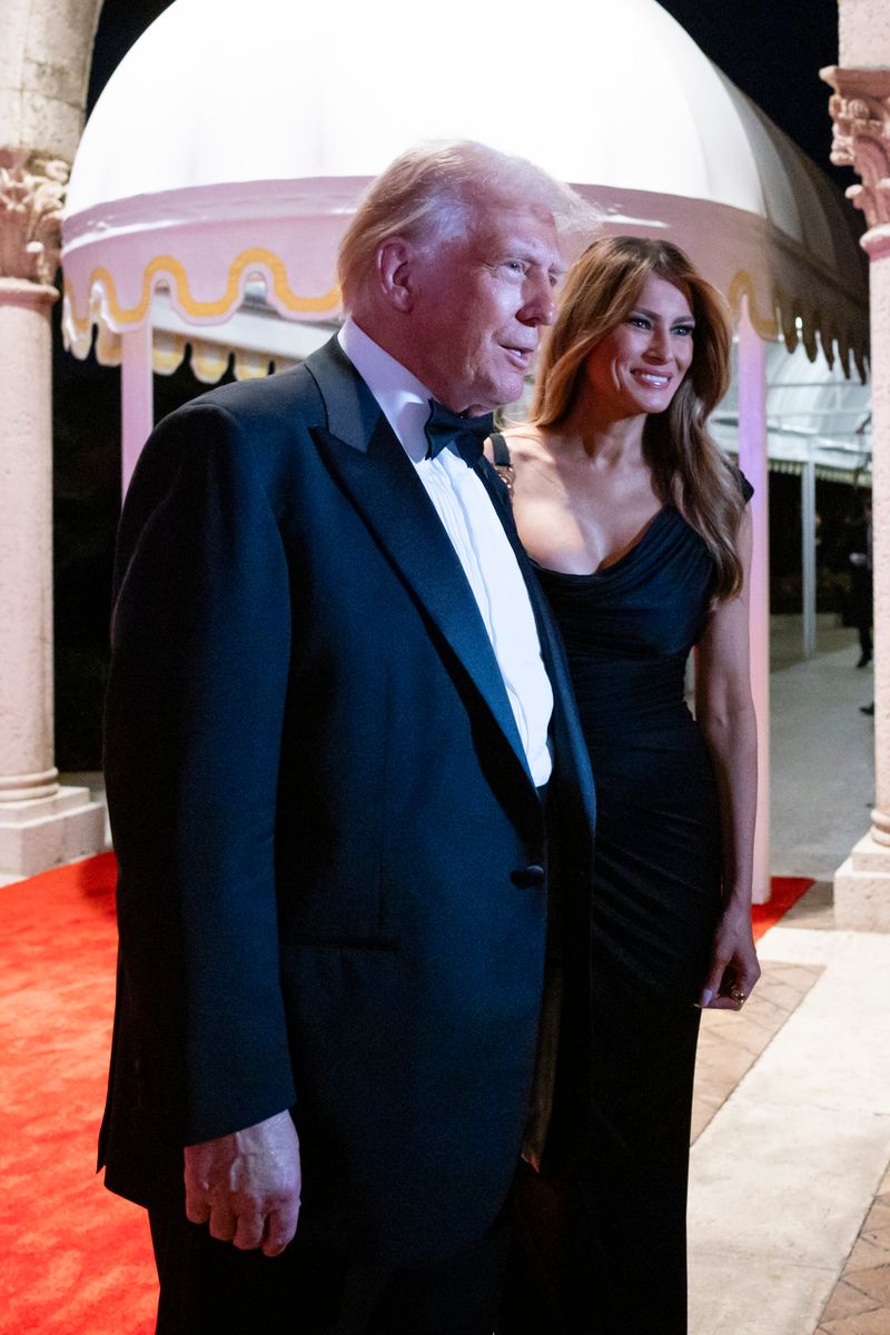 Melania Trump's stunning Versace dress steals the show at Mar-a-Lago's New Year’s Eve Party