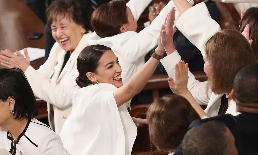 Alexandria Ocasio Cortez wore all white