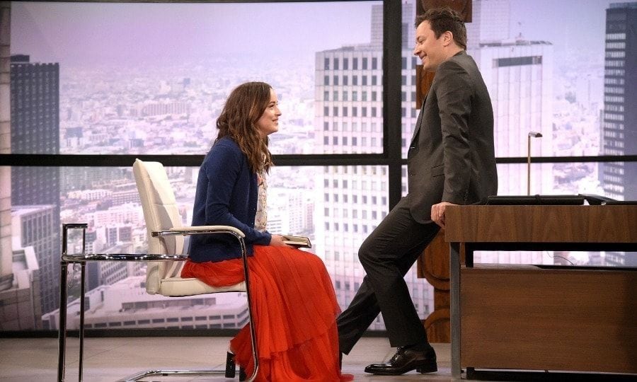 January 31: 50 Shades of funny! <a href="https://us.hellomagazine.com/tags/1/dakota-johnson/"><strong>Dakota Johnson</strong></a> and Jimmy Fallon spoofed <i>Fifty Shades Darker</i> during her appearance on <i>The Tonight Show</i> in NYC.
Photo: J. Kempin/Getty Images for NBC