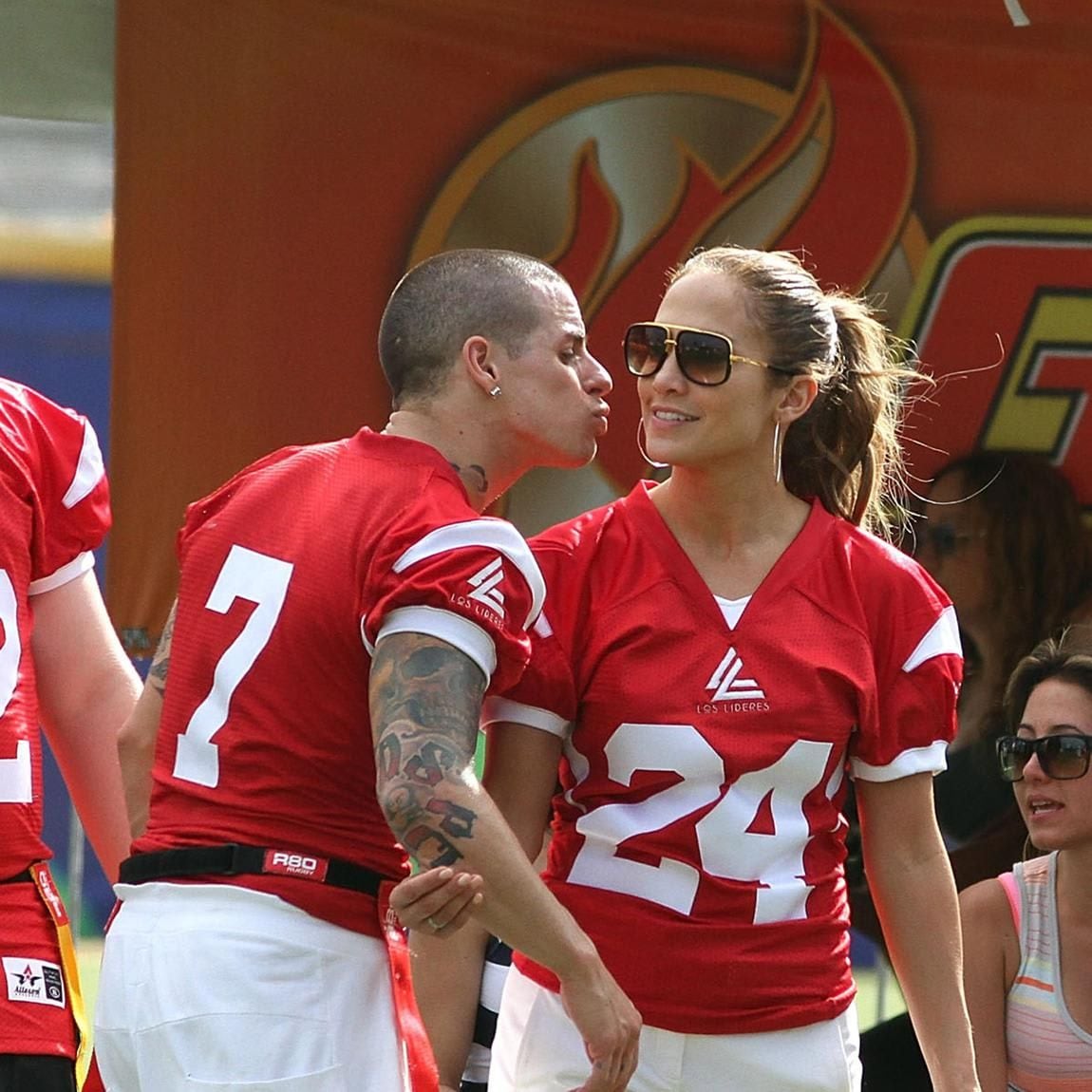 Jlo and Casper Smart in football game