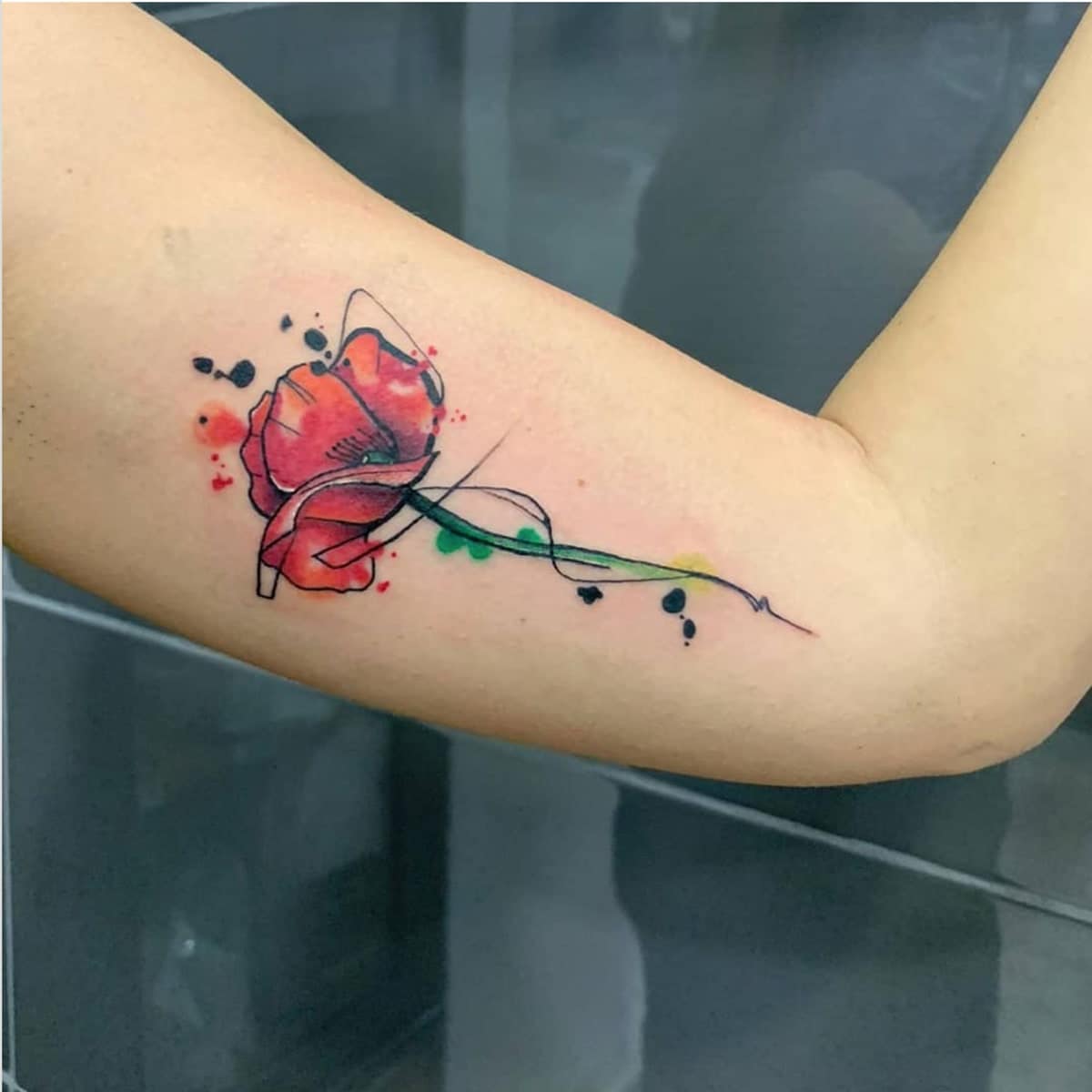 Arm Poppy Tattoo