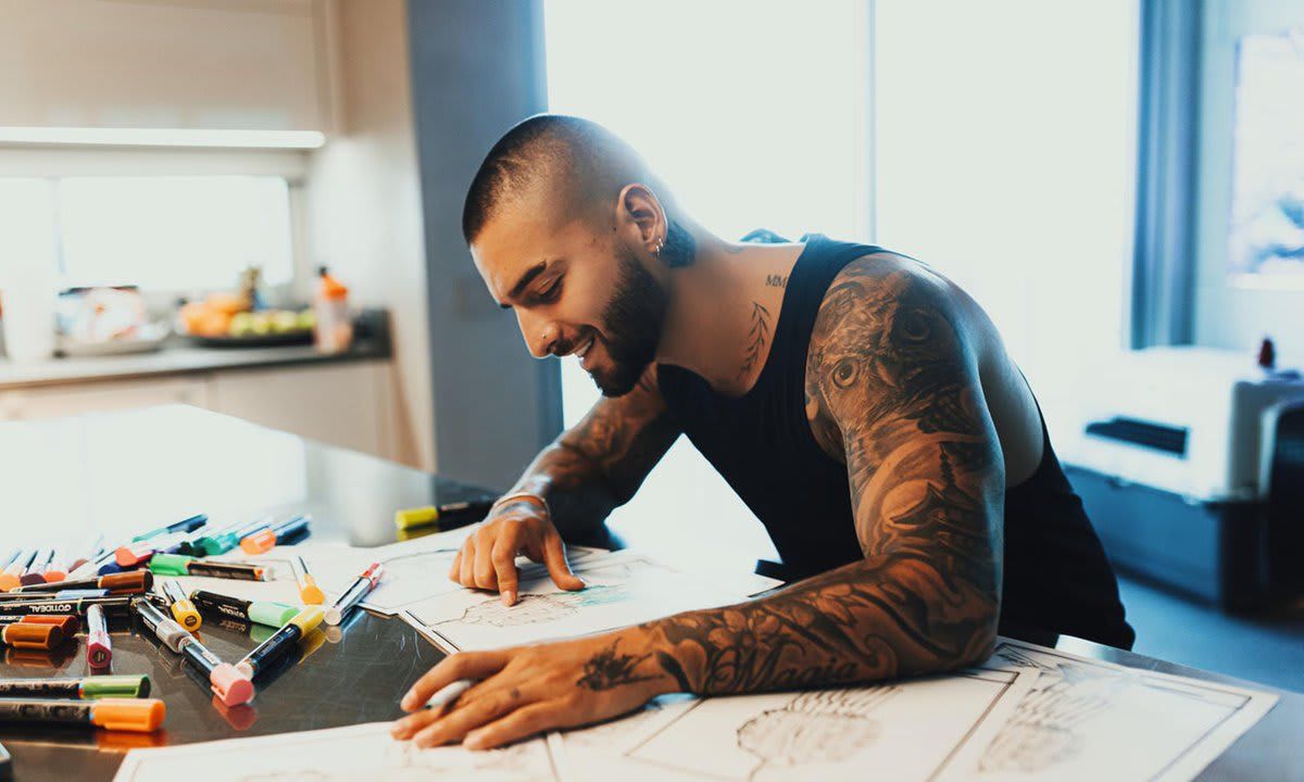 Maluma designing his limited-edition ready-to-wear and sneakers Balmain line