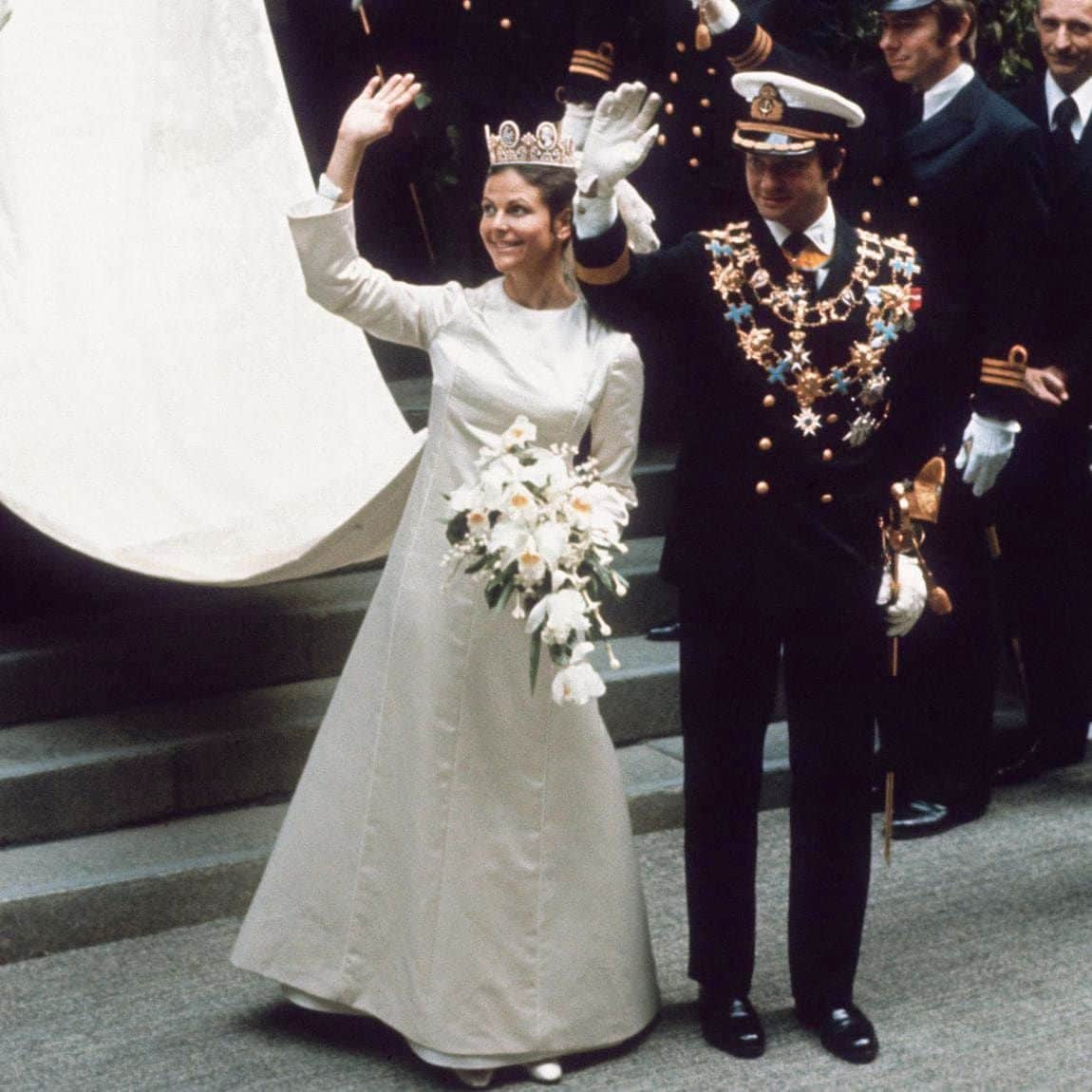 The Swedish King and Queen tied the knot in 1976