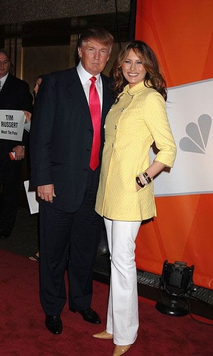 Melania looked sunny in 2006 donning a bright yellow coat and white trousers for the NBC Primetime Upfronts in New York City.
Photo: Robin Platzer/FilmMagic