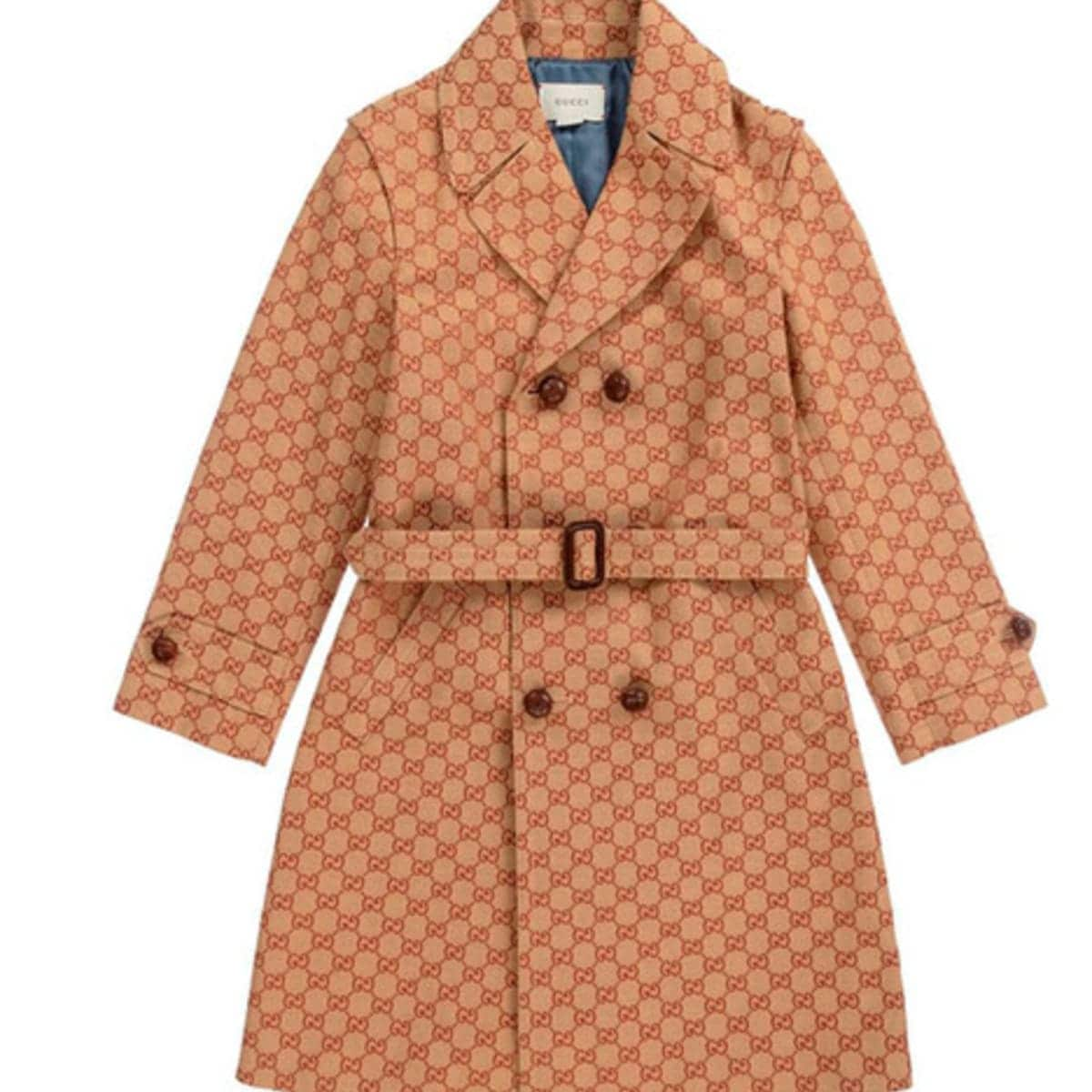 Gucci monogram print coat worn by Penelope Disick