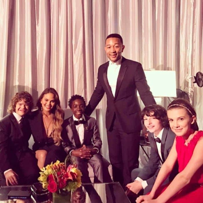 Chrissy Teigen and John Legend snapped a photo backstage with the SAG Award-winning cast. Attached to the picture, the model wrote, "Hello, insanely talented young people!! Congrats on your win!"
Photo: Instagram/@chrissyteigen