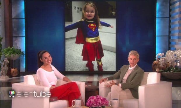 "It made feel really good about playing Wonder Woman," she said. "Boys have always had Batman and Superman and Spider-Man."
<br>
Photo: Ellentube