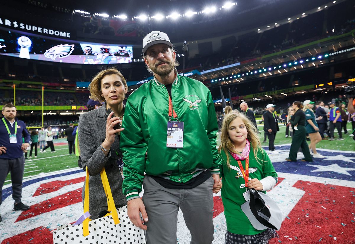 Bradley Cooper at the Super Bowl LIX