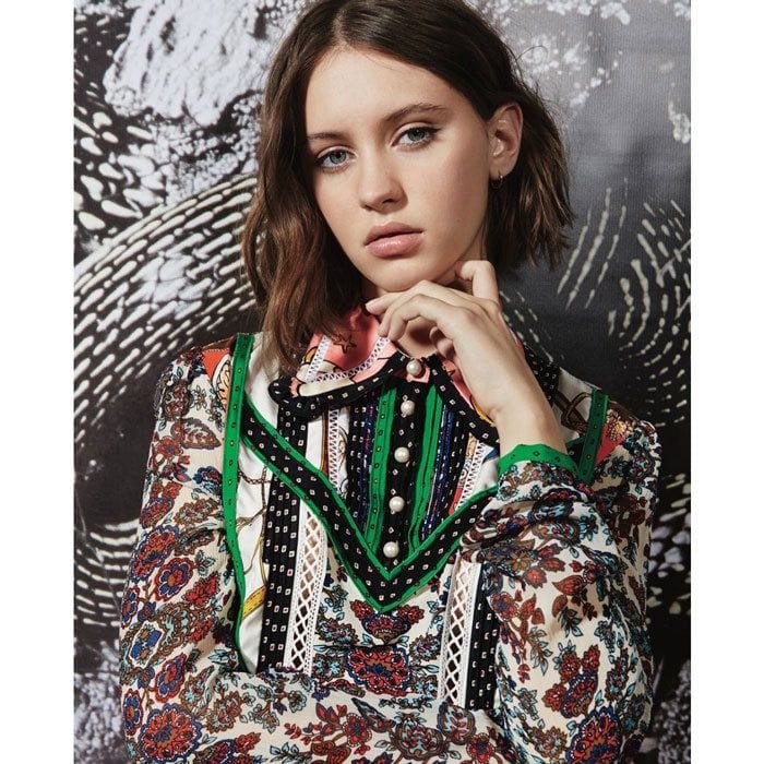 <a href="https://us.hellomagazine.com/tags/1/iris-law/"><strong>Iris Law</strong></a>
<a href="https://us.hellomagazine.com/tags/1/jude-law/"><strong>Jude Law</strong></a> and <a href="https://us.hellomagazine.com/tags/1/sadie-frost/"><strong>Sadie Frost</strong></a>'s daughter Iris landed her first major spread in Teen Vogue, appearing in the September 2016 issue of the magazine. The London-based teen modeled bold, vibrant prints for the shoot, telling the magazine: "I really like vintage blouses with feminine lace detailing."
This wasn't the first time the actor's daughter has made fashion news. Back in 2015, the budding model scored her first gig for the British clothing brand Illustrated People and in 2016 appeared in Miu Miu's resort 2017 look book.
</br><br>
Photo: Instagram/@sadielizafrost