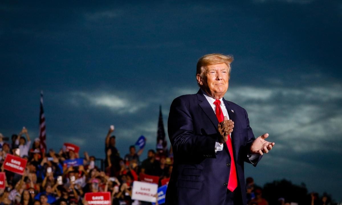 Former President Trump Rallies Supporters In Sarasota, Florida