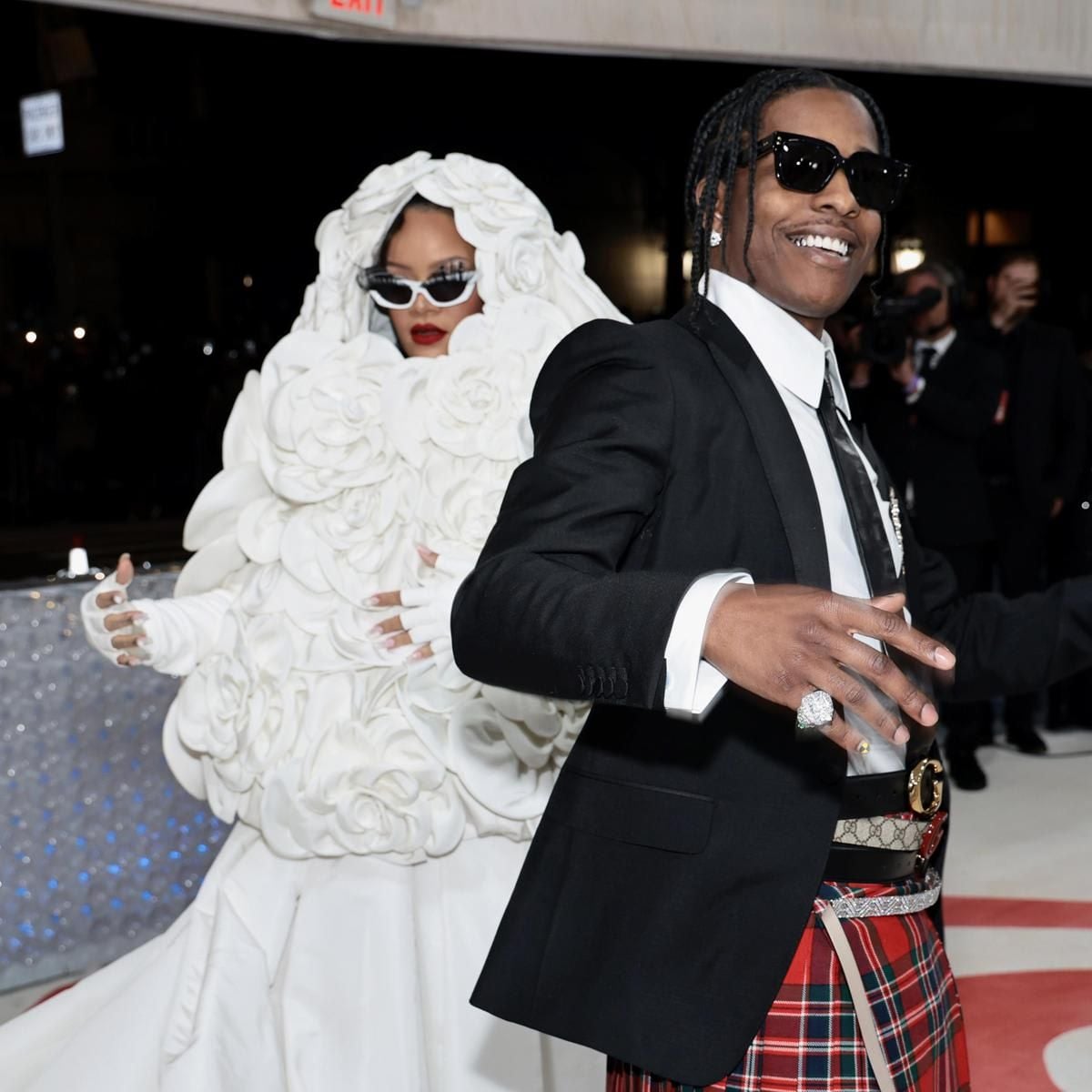 Rihanna arrives late to the Met Gala with A$AP Rocky