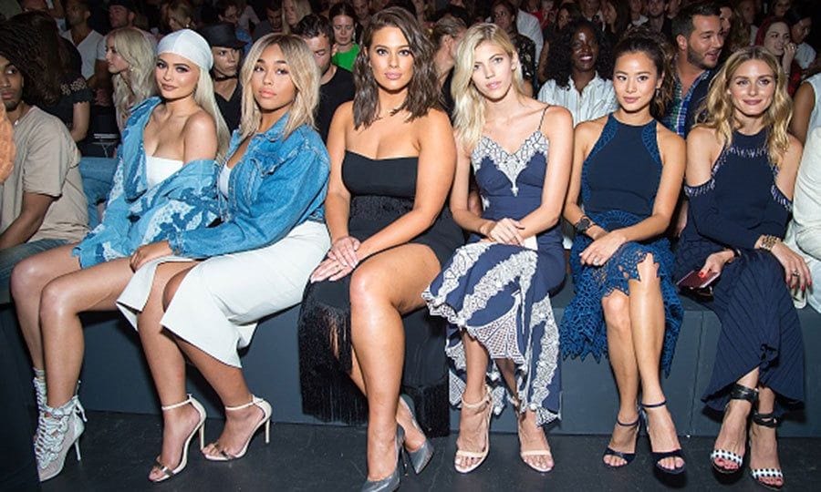 Kylie Jenner, Jordyn Woods, Ashley Graham, Devon Windsor, Jamie Chung and Olivia Palermo made stylish appearances at the Jonathan Simkhai fashion show.
Photo: Michael Stewart/WireImage