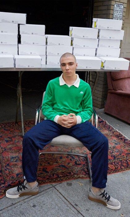 <b>Rocco Ritchie</b>
Madonna and Guy's son is joining his older sister Lourdes in the modeling world. The 16-year-old is now featured as a new face of Adidas Originals athletic-wear by Alexander Wang.
In March 2017, the label released the photo of Rocco with a shaved head sitting in a chair. In another photo, he is in an all black outfit in front of more shoe boxes.
Photo: Adidas Originals