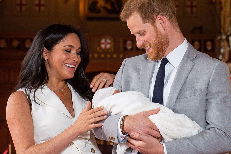 Meghan Markle and Prince Harry with baby Sussex