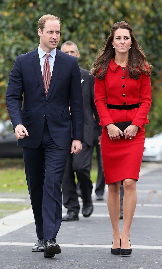 <b>Luisa Spagnoli: Italy</b>
<br>
The queen of recycling wore this red peplum jacket and pencil skirt suit for the second time while Down Under in Christchurch, New Zealand.
</br><br>
She purchased the bold scarlet suit from Hollie de Keyser, a boutique in London's Knightsbridge.
<br><br>
Photo: Getty Images