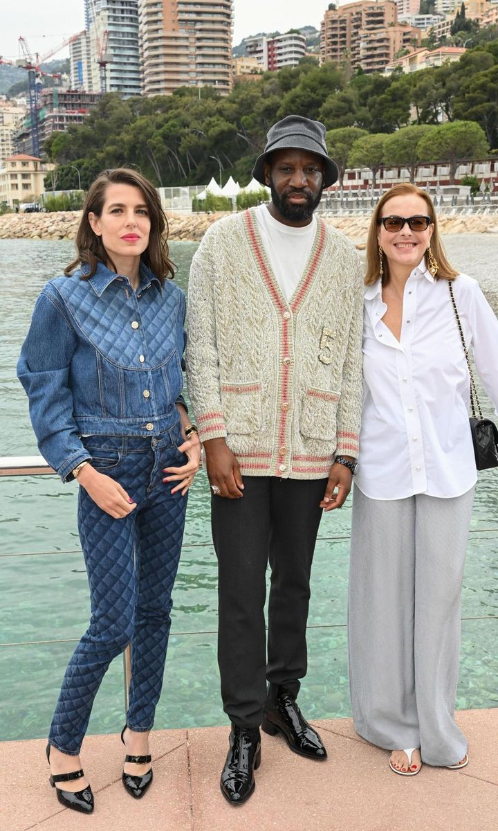 Charlotte's mother-in-law Carole Bouquet also attended the star-studded show in Monaco.