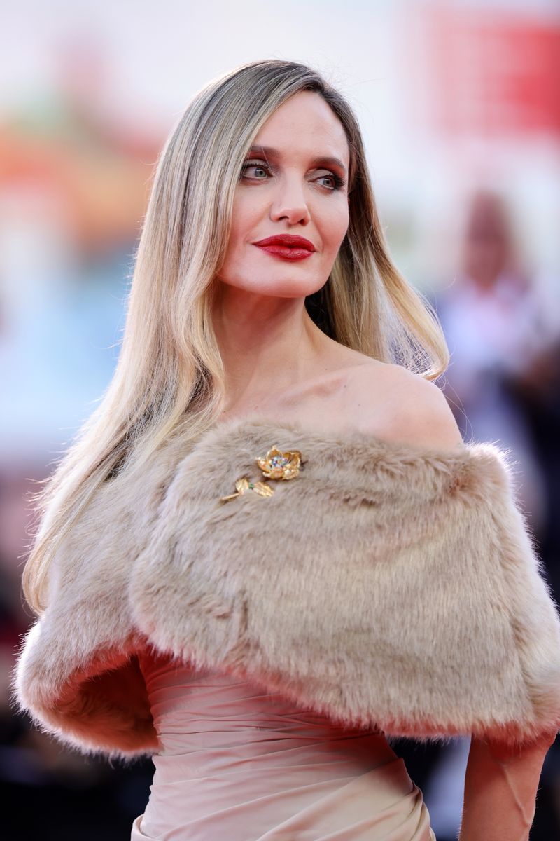  Angelina Jolie attends a red carpet for "Maria" during the 81st Venice International Film Festival 