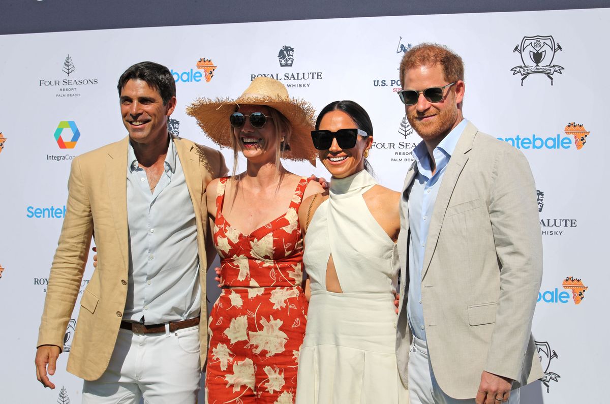 The Duke and Duchess of Sussex with Argentine professional polo player Ignacio "Nacho" Figueras and his wife Delfina Blaquier 