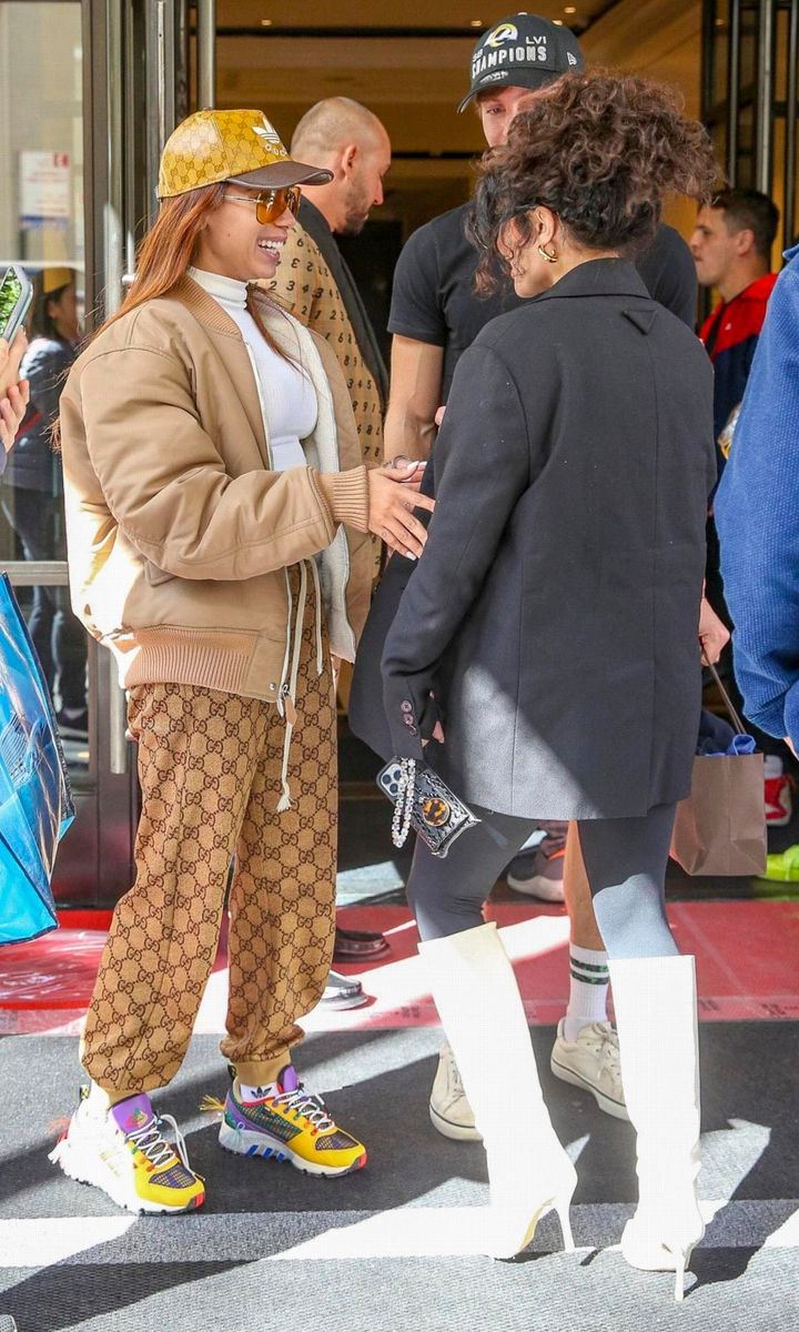 Brazilian superstar Anitta and actress Vanessa Hudgens arrive at The Mark Hotel in New York.