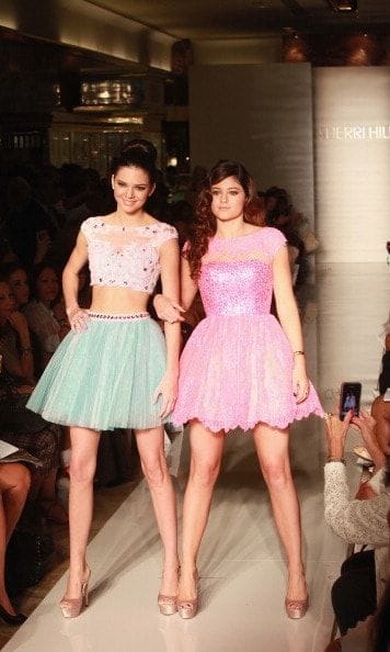 Kendall and Kylie strutted down the runway for Sherri Hill's Spring 2013 line.
<br>
Photo: Getty Images