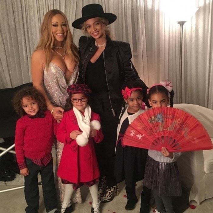 December 11: Backstage during Mariah Carey's Christmas show at the Beacon Theatre in NYC, Beyonce's daughter Blue Ivy and a friend hung with the <i>All I Want for Christmas</i> singer and Nick Cannon's twins Moroccan and Monroe.
Photo: Instagram/@MariahCarey