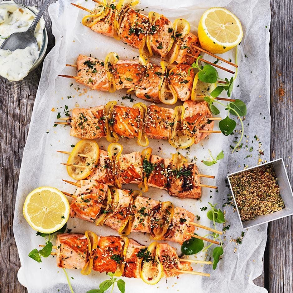 salmon skewers