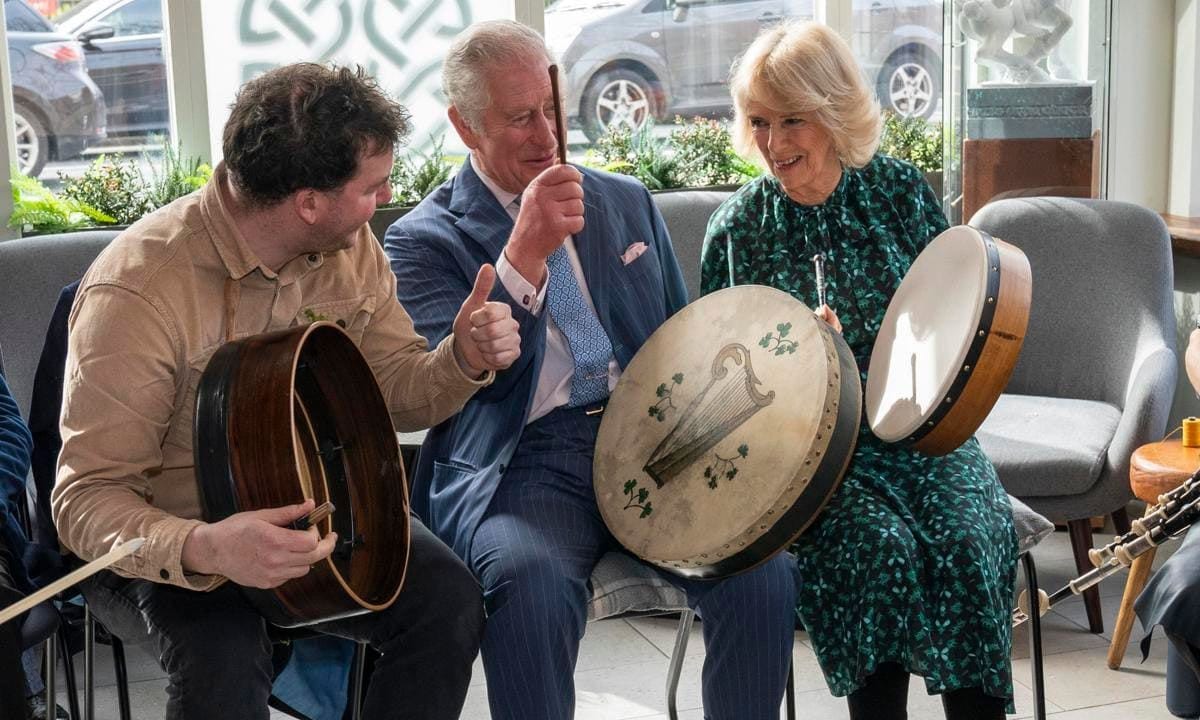 The Prince of Wales and Duchess of Cornwall visited the Irish Cultural Centre in London two days before St. Patrick's Day