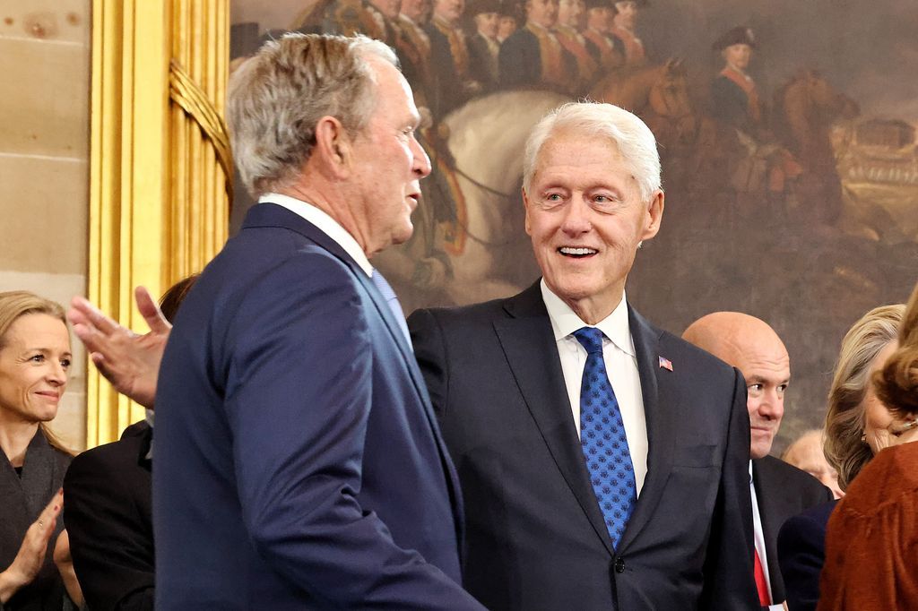 George W. Bush and Bill Clinton