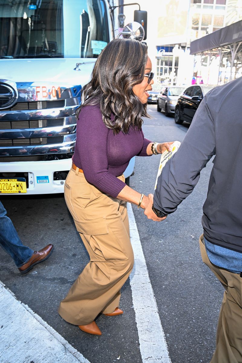 NEW YORK, NEW YORK - SEPTEMBER 10:Oprah Winfrey is seen at GMA on September 10, 2024 in New York City. (Photo by Raymond Hall/GC Images)