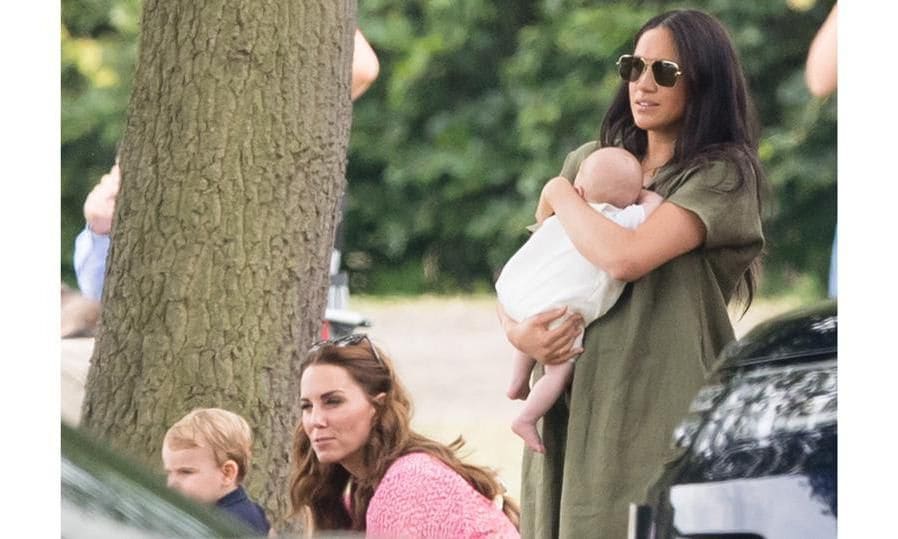 Charlotte and Louis met their cousin Archie for the first time, over two months after his birth, at a polo match on July 10