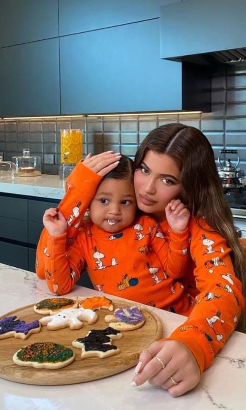 Kylie Jenner and Stormi go for the matching look for baking cookies