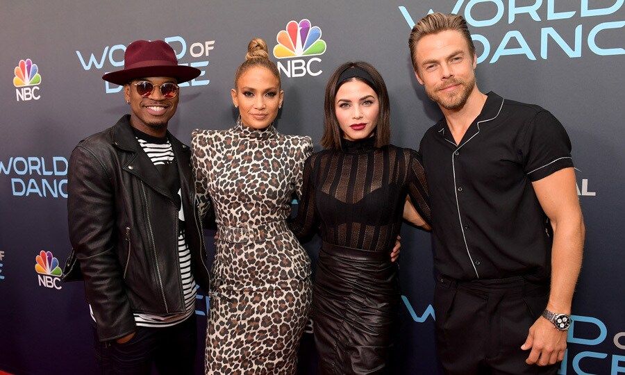 Dance the night away! Jennifer Lopez was joined by her fellow <i>World of Dance</i> judges Ne-Yo, Jenna Dewan and Derek Hough during the FYC event for the series at Saban Media Center on May 1 in North Hollywood.
Photo: Getty Images