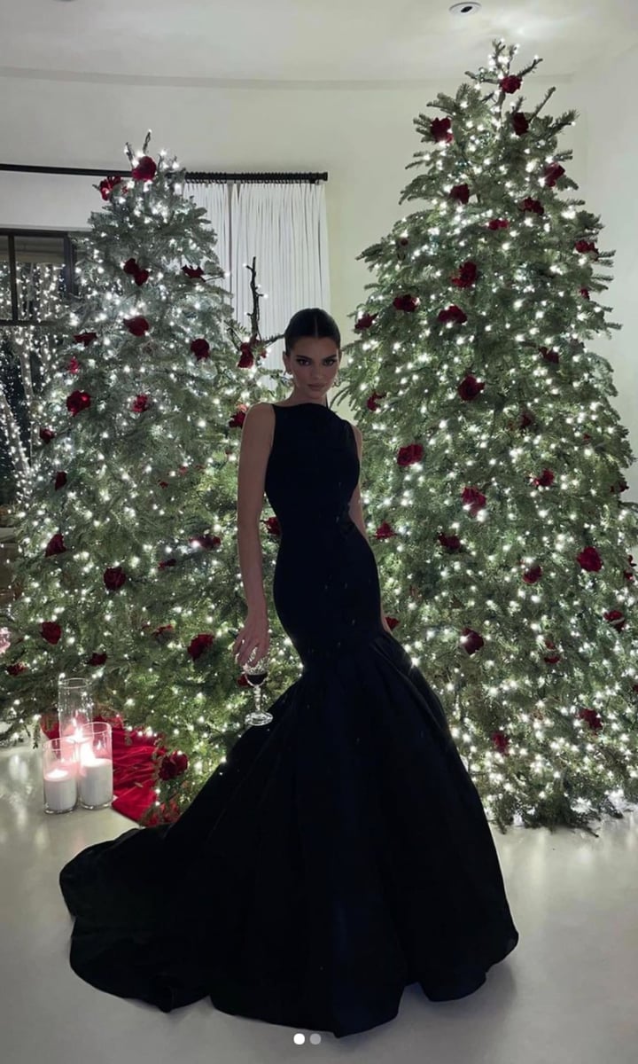 Kendall Jenner stunning Christmas dress