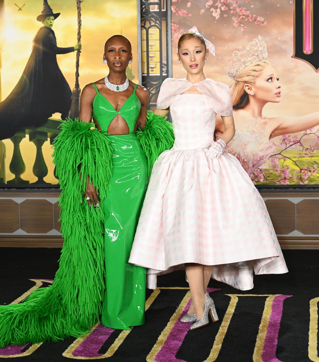 Cynthia Erivo, Ariana Grande at the "Wicked" Los Angeles Premiere at the Dorothy Chandler Pavilion on November 9, 2024 in Los Angeles, California. (Photo by Gilbert Flores/Variety via Getty Images)