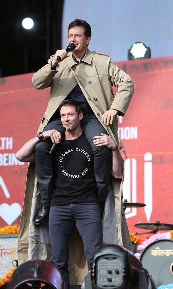 The 2015 Global Citizen Festival was full of surprises! Some of the world's biggest names in entertainment, music and politics including, Stephen Colbert, Hugh Jackman, Beyonce, Ariana Grande, Queen Rania, and Michelle Obama came together to rally for a change in New York City's Central Park. Here are some of the best moments from performances to the behind-the-scenes action.
<br>
Stephen Colbert and Hugh Jackman made quite the entrance and an hilarious pair of host's during the Global Citizen Festival.
<br><br>
Photo: Getty Images