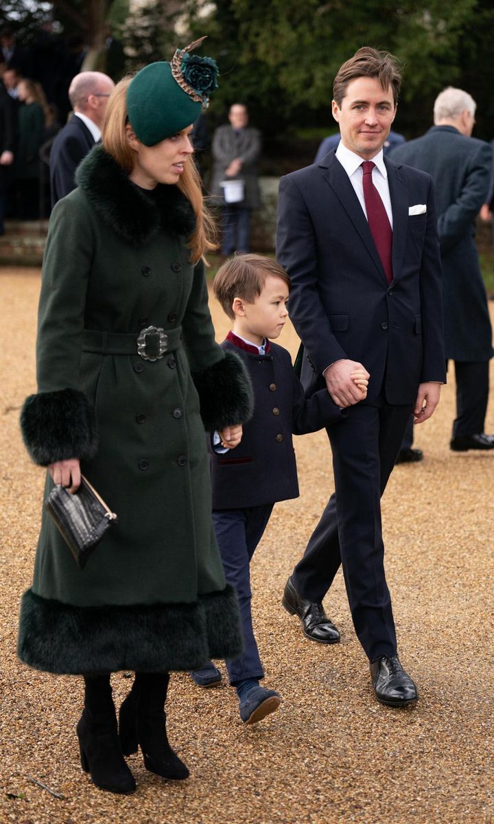 Princess Beatrice with her stepson Christopher Woolf and husband Edoardo Mapelli Mozzi