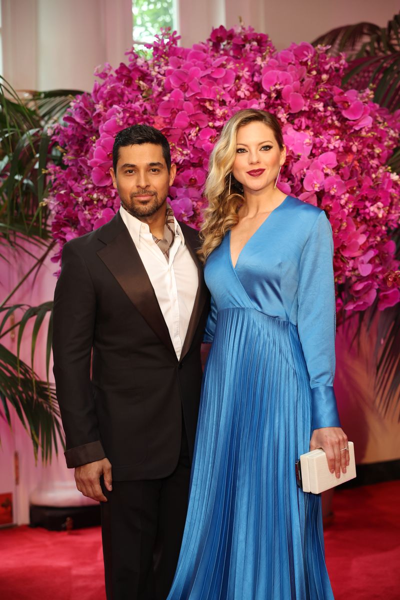 Wilmer Valderrama and Amanda Pacheco Rhinesmith arrive for the State Dinner at the White House 