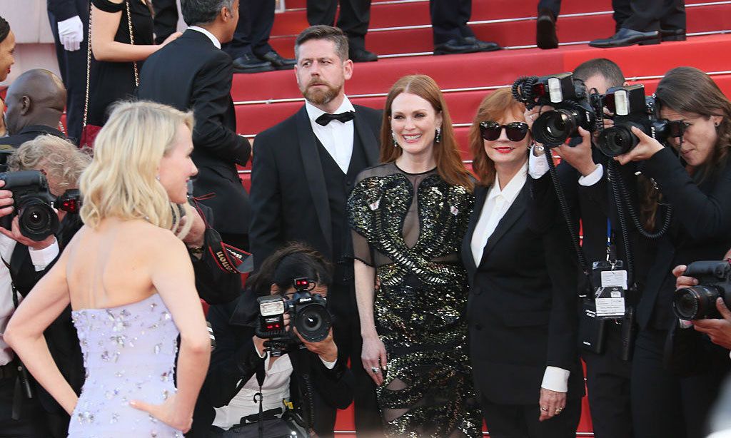 Naomi Watts worked her lilac Armani dress for the cameras as actresses Julianne Moore and Susan Sarandon looked on.
<br>
Photo: FilmMagic