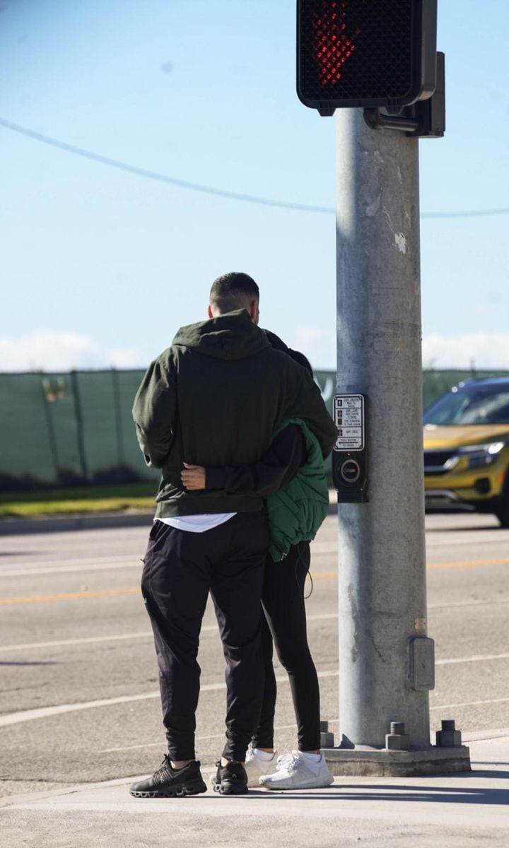 The two were seen being affectionate on their walk