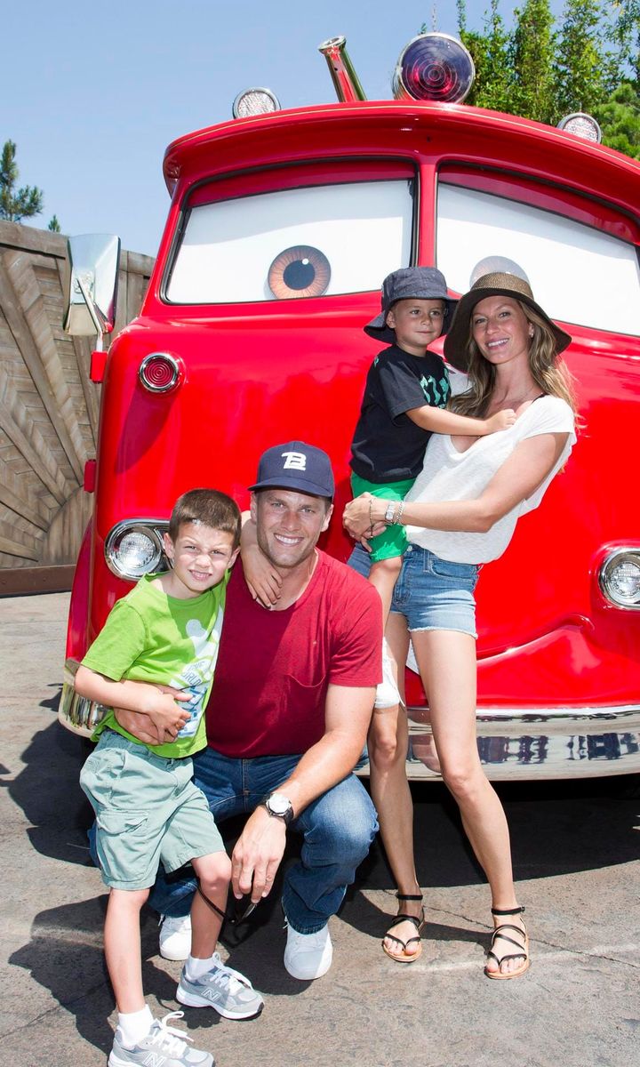 Tom Brady, Gisele Bundchen And Family Visit Cars Land At Disney California Adventure Park