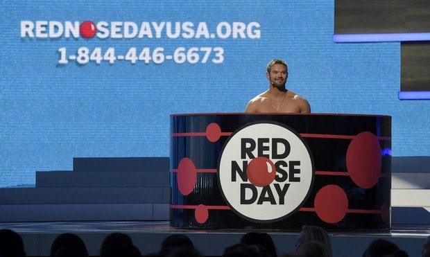 May 21: Kellan Lutz showed off his buff body as he encouraged viewers to donate at Red Nose Day.
Photo: David Giesbrecht/NBC