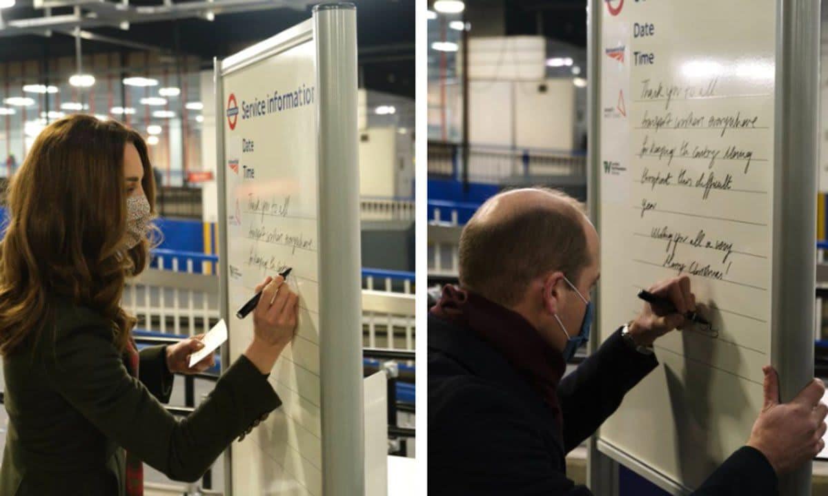 Before departing, the Duke and Duchess left a message on the All On The Board that read: "Thank you to transport workers everywhere for keeping the country moving throughout this difficult year. Wishing you all a very Merry Christmas! William & Catherine."