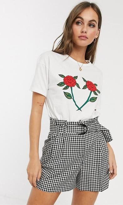 T-shirt with red roses by Wednesday's Girl