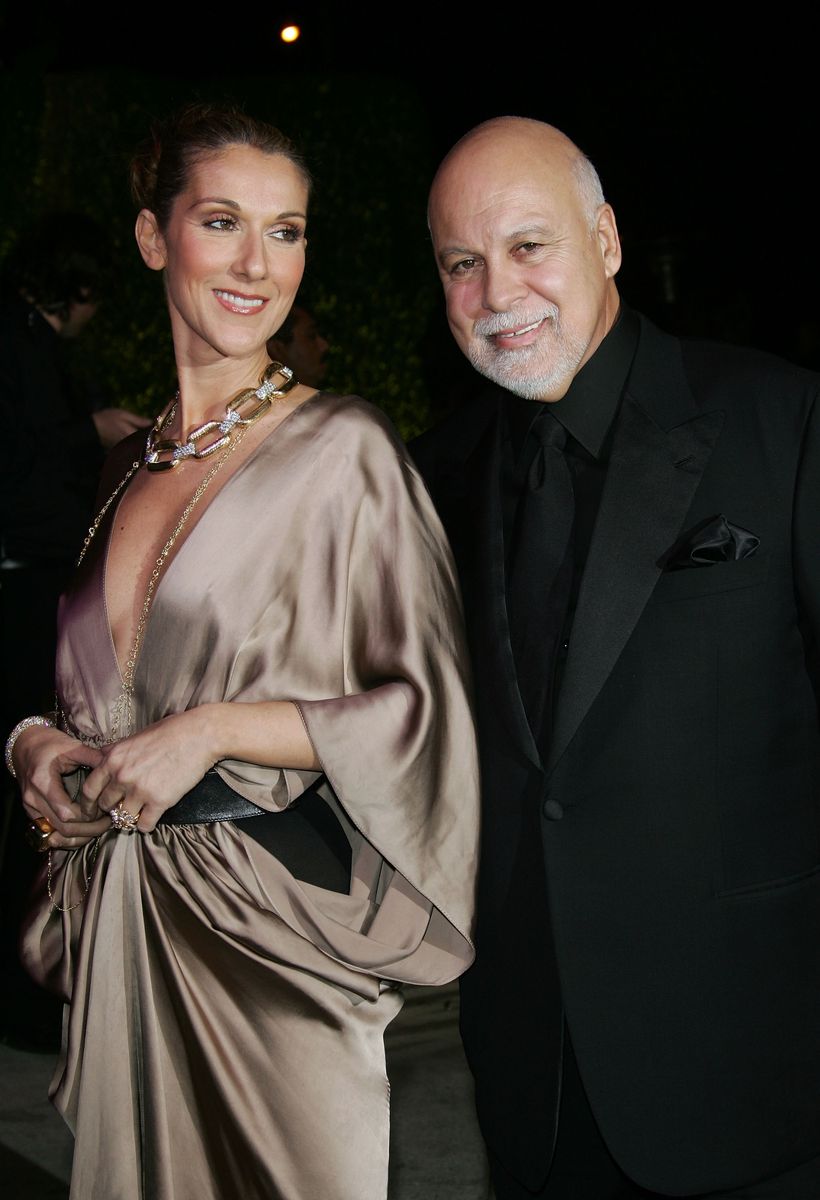   Singer Celine Dion and husband Rene Angelil arrives at the 2007 Vanity Fair Oscar Party at Mortons on February 25, 2007 in West Hollywood, California.  (Photo by Evan Agostini/Getty Images)