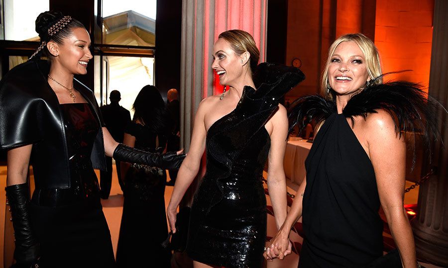 Bella Hadid, Amber Valletta and Kate Moss had a model moment in their not-so-little black dresses during the Heavenly Bodies: Fashion & The Catholic Imagination gala.
Photo: Kevin Mazur/MG18/Getty Images for The Met Museum/Vogue