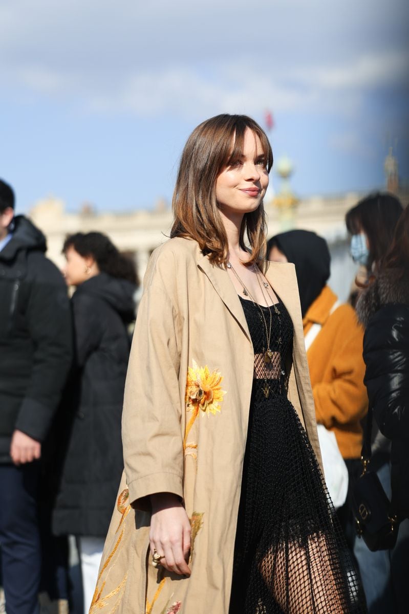 Stella del Carmen Banderas is seen at the front row ahead of "Crucero" collection fashion show organized by Dior.