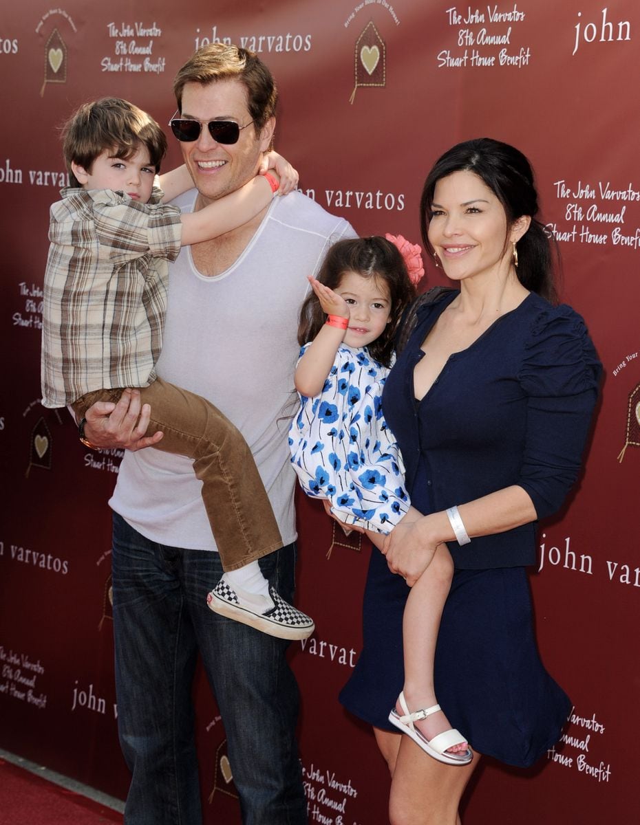 Patrick Whitese, Lauren Sanchez, and their children Evan and Ella, 2011